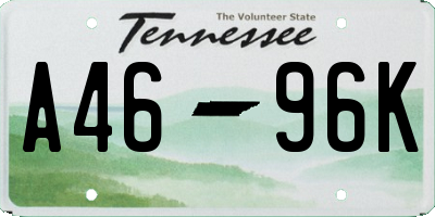 TN license plate A4696K