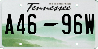 TN license plate A4696W