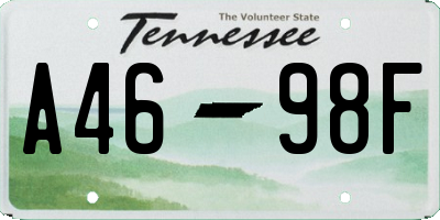 TN license plate A4698F