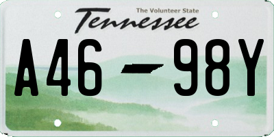 TN license plate A4698Y