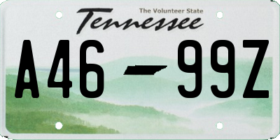 TN license plate A4699Z