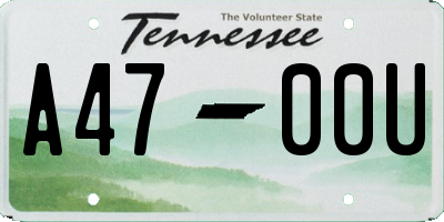 TN license plate A4700U