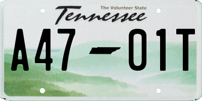 TN license plate A4701T