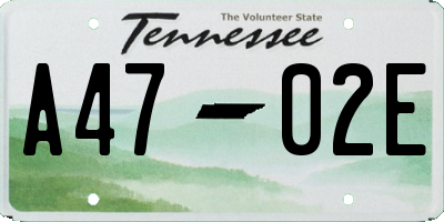 TN license plate A4702E