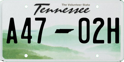 TN license plate A4702H