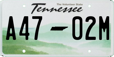TN license plate A4702M