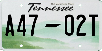 TN license plate A4702T