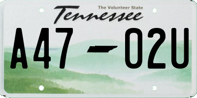 TN license plate A4702U