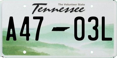 TN license plate A4703L