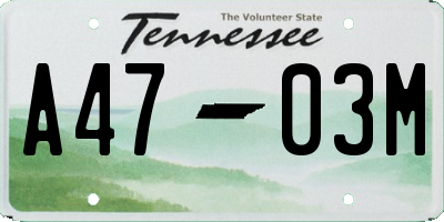 TN license plate A4703M
