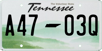 TN license plate A4703Q