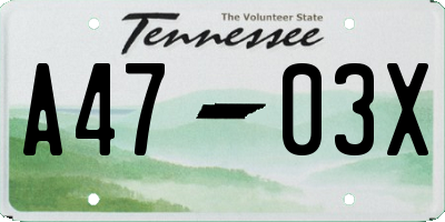 TN license plate A4703X