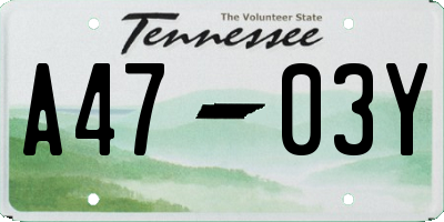 TN license plate A4703Y