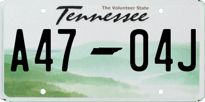 TN license plate A4704J