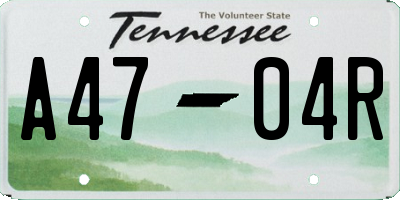 TN license plate A4704R