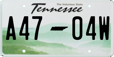TN license plate A4704W