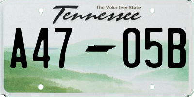 TN license plate A4705B