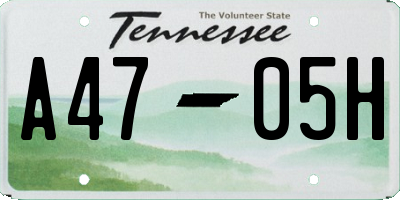 TN license plate A4705H