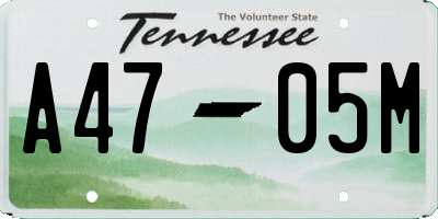 TN license plate A4705M
