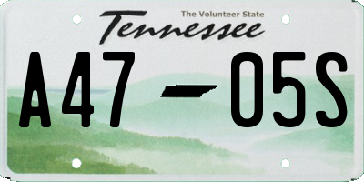 TN license plate A4705S