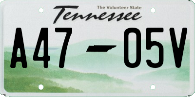 TN license plate A4705V