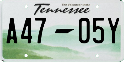 TN license plate A4705Y