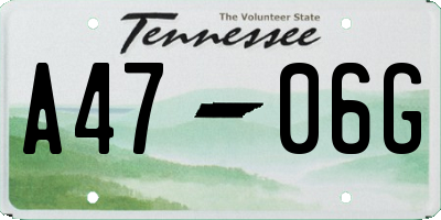 TN license plate A4706G
