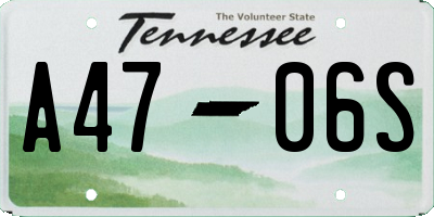 TN license plate A4706S