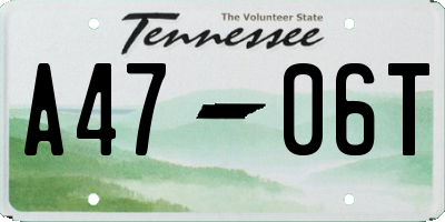 TN license plate A4706T