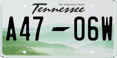 TN license plate A4706W