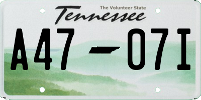 TN license plate A4707I