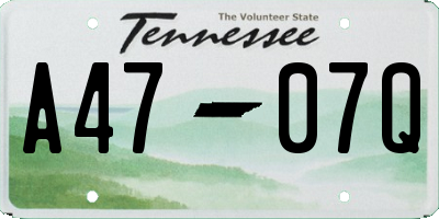 TN license plate A4707Q