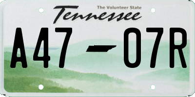 TN license plate A4707R