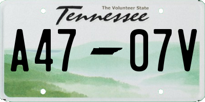 TN license plate A4707V