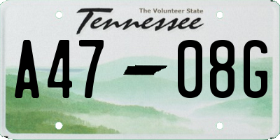 TN license plate A4708G