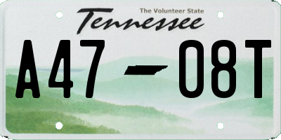 TN license plate A4708T