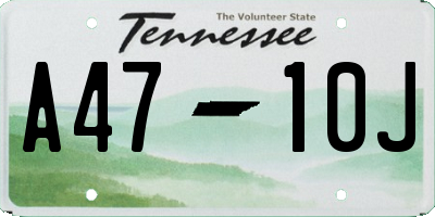 TN license plate A4710J