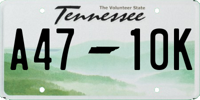 TN license plate A4710K