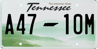 TN license plate A4710M