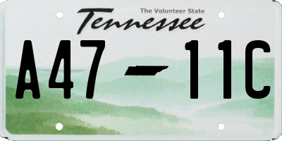 TN license plate A4711C