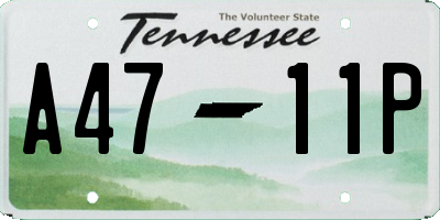 TN license plate A4711P