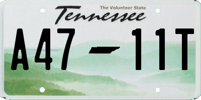 TN license plate A4711T
