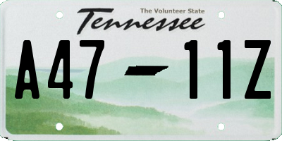 TN license plate A4711Z