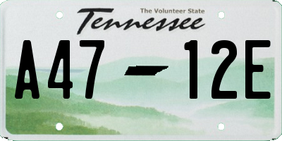 TN license plate A4712E