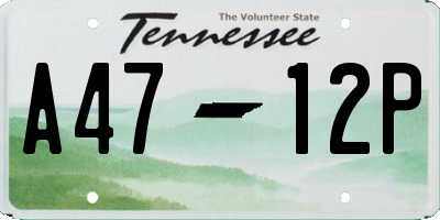 TN license plate A4712P