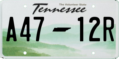 TN license plate A4712R