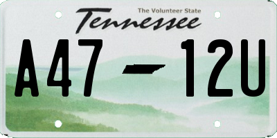 TN license plate A4712U