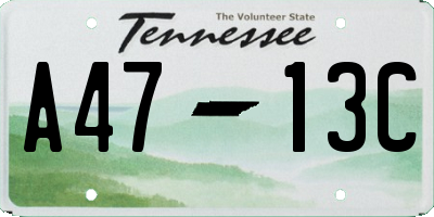 TN license plate A4713C