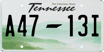 TN license plate A4713I