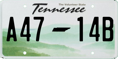 TN license plate A4714B